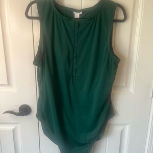 Andie Forest Green Sleeveless High Neck Swimsuit